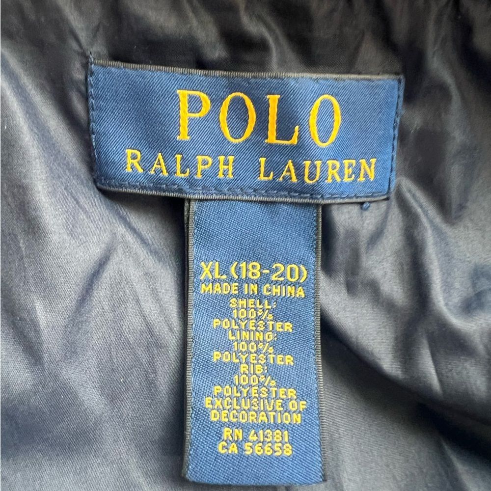 POLO Ralph Lauren Blue Kids P-Layer 1 Hooded Jacket Size XL 18-20 Outdoor Zip - Picture 14 of 15